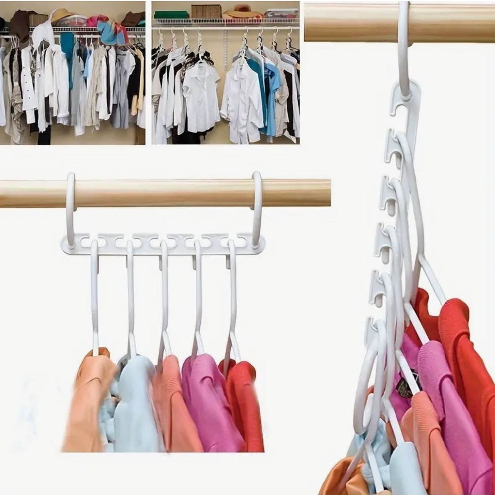 New 8 pack White Space-Saving Clothes Hanger